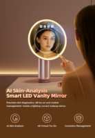 Vente en gros de miroir de courtoisie LED intelligent avec 3 couleurs modes contrôle par capteur tactile maquillage virtuel AR avec lumières analyse de la peau AI