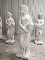 Statue de femme nue en marbre blanc grandeur nature, sculpture en pierre de statue de femme nue, sculpture en marbre blanc de fille à moitié nue,
