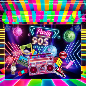 Juegos <span class=keywords><strong>de</strong></span> cubiertos Bolsas <span class=keywords><strong>de</strong></span> asas <span class=keywords><strong>de</strong></span> vacaciones Decoraciones <span class=keywords><strong>de</strong></span> fiesta Suministros coloridos desechables Vajilla <span class=keywords><strong>de</strong></span> papel Celebraciones <span class=keywords><strong>de</strong></span> cumpleaños temáticas <span class=keywords><strong>de</strong></span> <span class=keywords><strong>los</strong></span> años <span class=keywords><strong>90</strong></span> - Product Image 4