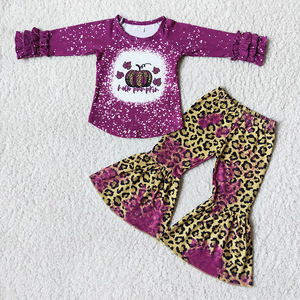 Ropa de boutique para niños RTS al por mayor, conjuntos de ropa, 2 uds., camisa de manga corta, tirantes, pantalones acampanados, ropa para niñas, moq bajo - Product Image 2