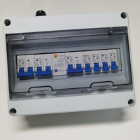 Boîte de distribution étanche en plastique HT-2Way avec porte à charnière transparente, 2 à 24 voies, montage mural sur rail DIN, boîte étanche en ABS