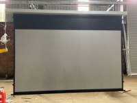 Écran de projection électrique à tension par languettes de 120 pouces, écran de projection motorisé à tirage vers le bas pour plafond avec télécommande