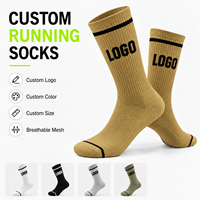 Chaussettes de sport personnalisées de designer, faible MOQ, jacquard, respirantes, à séchage rapide, rembourrées, pour la course, la gym, l'entraînement, OEM, ODM, logo