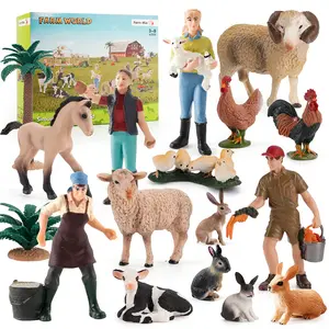 Set di modelli di animali da allevamento di animali da allevamento di animali da allevamento di pecore, cavalli e suini solidi statici tavolo di sabbia combinato