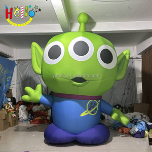 Enorme Mostro Gonfiabile Verde a Tre Occhi, Alieno Spaziale Cartoon - Product Image 3