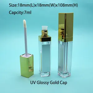 Vuoto Chiaro Lip Gloss Tubi 7ML LED Light Lip Smalto Tubi con Specchio Portatile lip gloss tubo con la luce E specchio