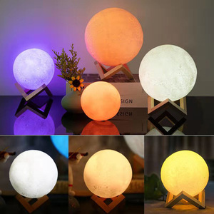 20cm Mini lampada da tavolo da tavolo in resina per bambini Touch Control LED luce notturna 3D stampata Luna a forma <span class=keywords><strong>di</strong></span> Luna stile minimalista 2 colori - Product Image 6