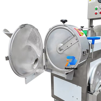 Hete Verkoop Commerciële Dicer Snijmachine Chopper Shredder Cutter Dubbele Koppen Wortels Bladtomaat Fruit Groenten Snijmachine