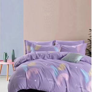 Premium Cotton Brushed Four Piece Bedding Set Stripe <b>Pattern</b> Heat Retention <b>Fitted</b> <b>Sheet</b> Duvet Cover Pillowcases - Product Image 2