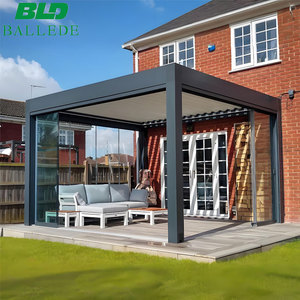Pérgola <span class=keywords><strong>de</strong></span> Aluminio Eléctrica con Techo <span class=keywords><strong>de</strong></span> Lamas Impermeable <span class=keywords><strong>de</strong></span> Lujo <span class=keywords><strong>de</strong></span> 5.6x8m, Gazebo <span class=keywords><strong>de</strong></span> Jardín para las <span class=keywords><strong>Cuatro</strong></span> Estaciones, Ideal para Clubes al Aire Libre - Product Image 1
