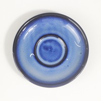 Tasse à café et soucoupe en céramique bleue à glaçure réactive, avec anse à bord foncé, en porcelaine artisanale, pour expresso et thé, pour la maison, le café, la table, ou comme cadeau
