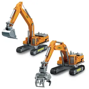 Alloy Excavator Construction Truck Toy Tractor Boy Toy Manual Excavator Metal Construction Equipment Models