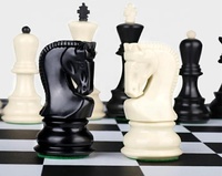 Vente directe en usine, 9.7cm, matériau ABS, style zèbre, ensemble de 34 pièces d'échecs triples pondérées