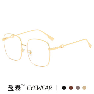 Yingtai Eyewear Square Metal Sunglasses UV400 Protection Unisex Fashion Sun <b>Glasses</b> - Product Image 5