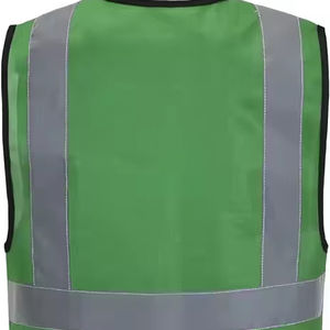 Logotipo personalizable Chaleco DE SEGURIDAD reflectante verde de alta visibilidad Chaqueta de tráfico con cierre de cremallera de poliéster multibolsillo para mejorar - Product Image 1