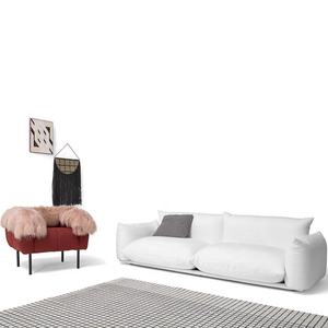 Sofá blanco <span class=keywords><strong>de</strong></span> doble combinación para sala <span class=keywords><strong>de</strong></span> estar, moderno y contraído, familia pequeña <span class=keywords><strong>de</strong></span> Europa del Norte, tela <span class=keywords><strong>de</strong></span> <span class=keywords><strong>Ciencia</strong></span> y Tecnología - Product Image 3