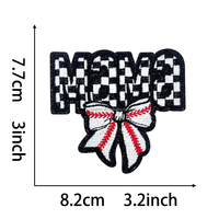 En stock : Patchs à sequins, broderies chenille scintillantes et badges sportifs à nœud pour casquette de camionneur et DIY, motifs Baseball, Football, Soccer, Mama.