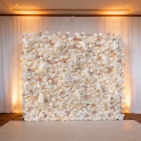 Mur de fleurs artificielles en soie mélangée sur mesure pour toile de fond de mariage, vitrine de centre commercial, fond de fête, décoration murale florale