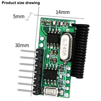 HFY-J80 433MHz RF Sans fil 4 canaux Décodeur de code d'apprentissage Télécommande métallique Arrêt automatique Portée 50-100M pour l'automatisation domestique