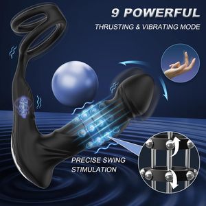 Men's penis stimulating toy <b>vibration</b> button prostate massager up and down peristalsis <b>remote</b> control - Product Image 3