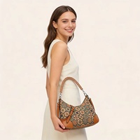 Sac bandoulière multi-éléments ethnique en PU, style européen et américain, nouvelle collection 2025, avec fermeture éclair, en polyester