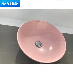 <span class=keywords><strong>Lavabo</strong></span> Moderno in Ceramica Rosa per <span class=keywords><strong>Bagno</strong></span>, <span class=keywords><strong>Design</strong></span> Certificato per Installazione su Piano d'Appoggio, Ideale per Hotel - Product Image 5
