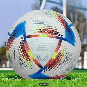 كرة قدم قطرية 2022 للبيع بالجملة ملصقة حراريا PVC/PU مصفحة للتدريب على كرة القدم كرات قدم للمباريات