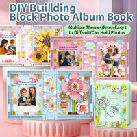 Bouquet de fleurs éternelles DIY Blocs de construction Album photo créatif Cadre de livre Bâtiments modernes faits à la main pour enfants Éducatifs