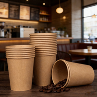 Produits en pulpe de bagasse de canne à sucre 9oz 12oz 16oz, vaisselle jetable écologique, comprenant des couvercles et des assiettes à café