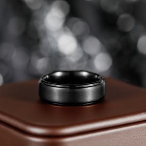 Anillo de Acero de Tungsteno Zoryn con Forma de Estrella, Decoración Hecha a Mano, Ancho de 4/6/8mm, Unisex, Plateado, Negro, Dorado, Azul - Product Image 4