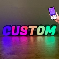 Enseigne LED personnalisée RGB multicouche à effet infini, lettres en acrylique miroir Abyss, enseigne LED à lettres infinies pour entreprises