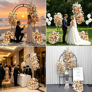 Conjunto de Flores Artificiales Realistas de Seda Suave en Tonos Nude y Blancos para Arco y Suelo, Decoración Floral para Fondo de Ceremonia de Boda y Letrero de Bienvenida - Product Image 3