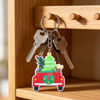 Collection de porte-clés en PVC sur le thème de Noël, produit promotionnel personnalisé, porte-clés en caoutchouc souple, logo personnalisé