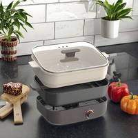 Prix usine 5L cuisinière électrique multifonctionnelle antiadhésive carrée marmite poêle à frire en verre trempé économiseur d'énergie pour le ménage