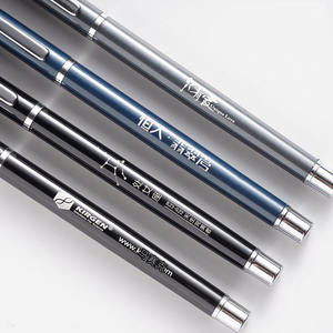 قلم جل معدني مخصص قلم حبر أسود أنيق متين مع غطاء كتابة سلسة مستلزمات مكتبية - Product Image 4