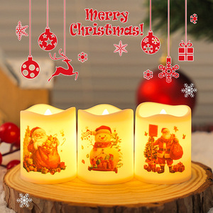 Decoración Navideña para Fiestas, Linterna de Vela Navideña, Lámpara LED de Muñeco de Nieve, Luz Nocturna de Vela, Velas LED sin Llama - Product Image 3