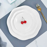 Assiettes de table en céramique blanche 12 pièces en porcelaine fine OEM ODM écologiques pour restaurants et hôtels