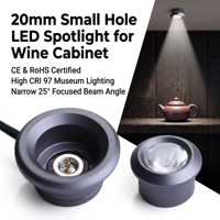 Mini spot LED magnétique encastré en aluminium à 25 degrés pour vitrine de bijoux, cave à vin, bar 5061-42-1