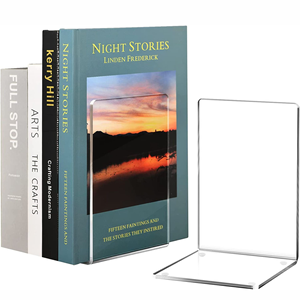 Étagère à livres en acrylique moderne, directement de l'usine, présentoir créatif transparent pour livres avec déflecteur de couleur - Product Image 6
