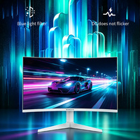 White 23.8" FHD 120Hz Curved HDR LCD Computer Monitor with Quick Release Design 1080P MVA Panel for Desktop and Home Gaming