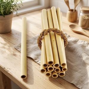 Eco2go Vietnam 100% Natural Eco-Friendly Bamboo Drinking Straws Set-Biodegradable Durable & Reusable with Free Laser Logo - Product Image 1