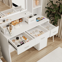 Table de toilette intelligente de conception nouvelle avec tiroirs et armoire de rangement, coiffeuse avec coussin de maquillage pour la chambre à coucher