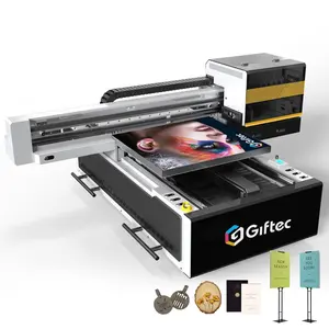 Giftec 6090 UV plate printing machine metal products kt board wood products etc plywood golf ball uv digital printer A1