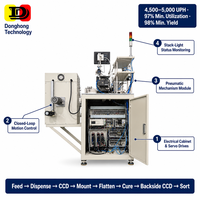 Machine de montage de films arrière d'inducteurs entièrement automatique DH avec distribution de colle par pompe à engrenages, four de polymérisation CCD à 3 stations, alimentation 120 pièces/min