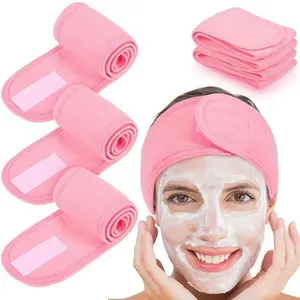 Hot Selling Custom Logo Makeup Spa Hairband With Magic Tape Beauty Headband Skincare Headband