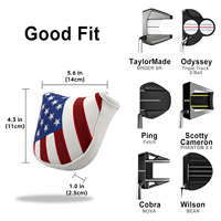 PMT Pm1000 Housse de putter compacte étanche avec broderie 3D, fermeture magnétique, en cuir PU durable, personnalisable pour le golf