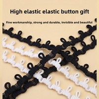 Cordon élastique, clip nasal, boucle pour l'œil, attache d'oreille pour vêtements, personnalisé, noir et blanc, enduit, 100% polyester teint, en stock, 16 brins