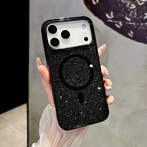 Coque de luxe scintillante en strass pour <span class=keywords><strong>iPhone</strong></span>, étui magnétique de chargement sans fil effet diamant pour <span class=keywords><strong>iPhone</strong></span> 16 17 18 Pro Max - Product Image 3