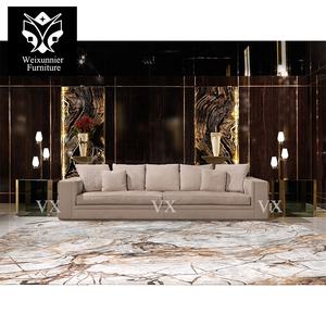 समकालीन आधुनिक चमड़े के सोफे होटल लॉबी 1 + 2 + 3 सीटर एकांत सोफे सोफे सेट लक्जरी घर रहने वाले कमरे तीन सीटर सोफा - Product Image 2