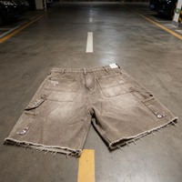 Shorts cargo en jean déchiré vintage avec strass, style Y2K, coupe droite, streetwear, pour l'été, fabriqués sur mesure par le fabricant